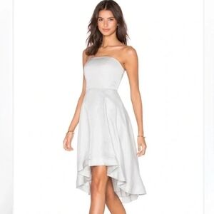Keepsake the Label With You Strapless Dress In Light Pale Gray Revolve Hi Low
